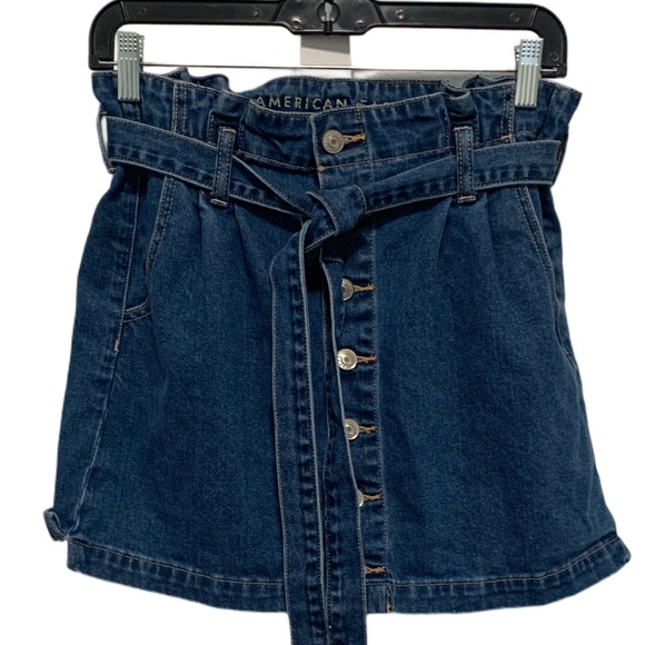 American Eagle Super High Rise A Line Denim Button Down Skirt - Picture 1 of 7